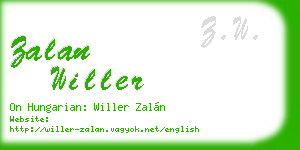 zalan willer business card